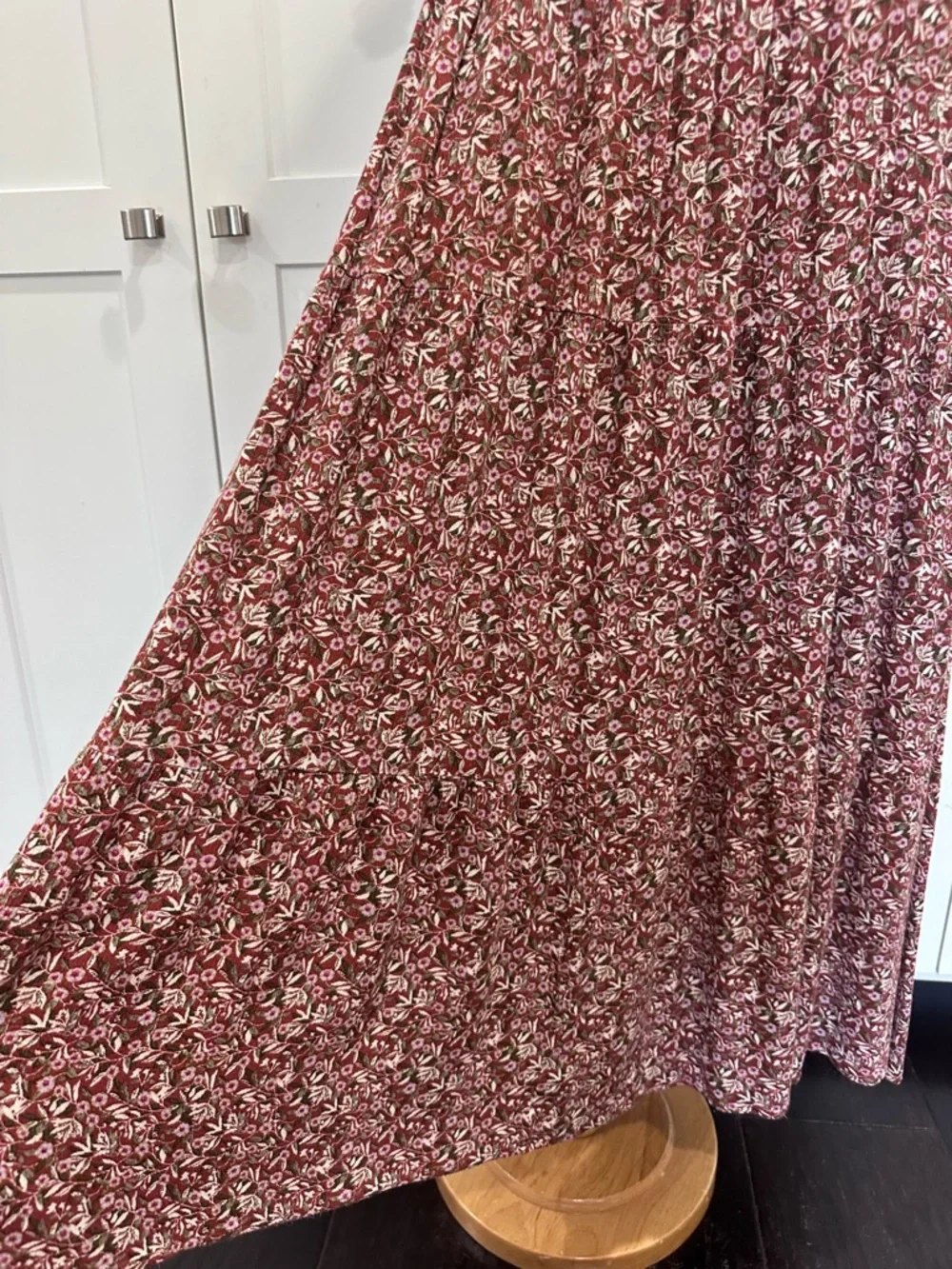 Natural Life Brown Floral Maxi Dress - Women's Boho Short Sleeve - Picture 6 of 9